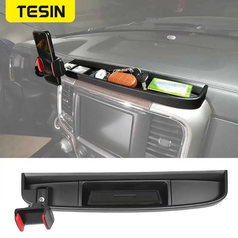 Car Dashboard GPS Stand Bracket Mobile Phone Holder Storage Box Dodge RAM 2012-2015 Interior Accessories phone holder mobile phone holder