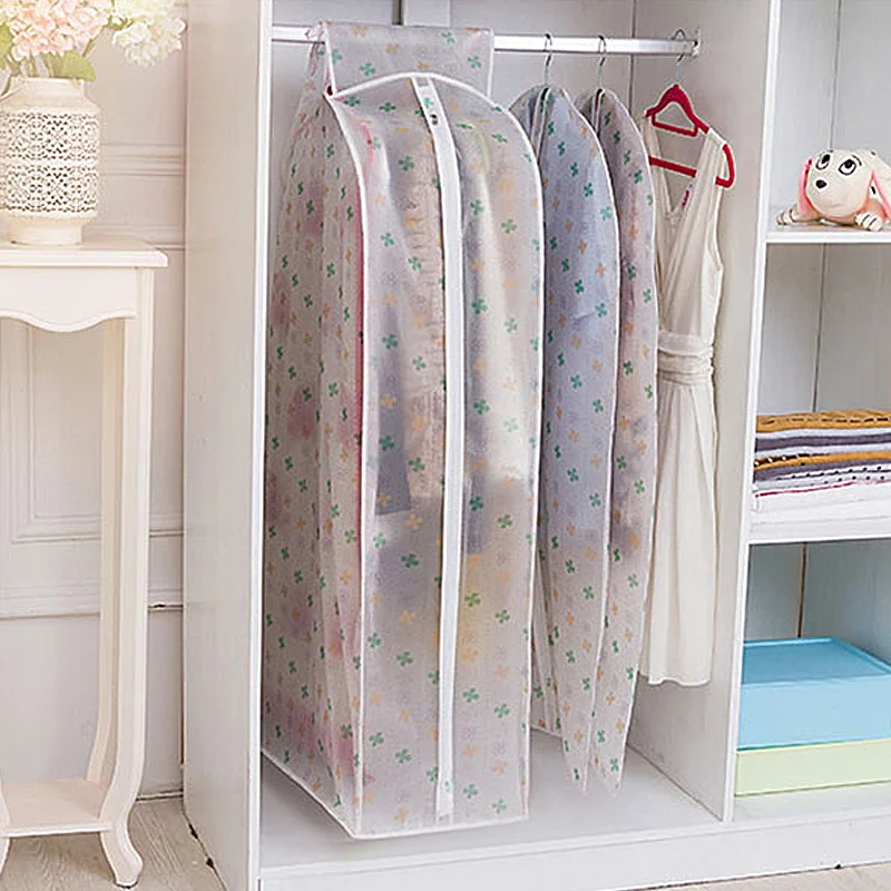 

Clothes Dust Cover Hanging Transparent Clothing Covers Suit Coat Protector Garment Cloth Storage Bag Wardrobe Sorting Organizer