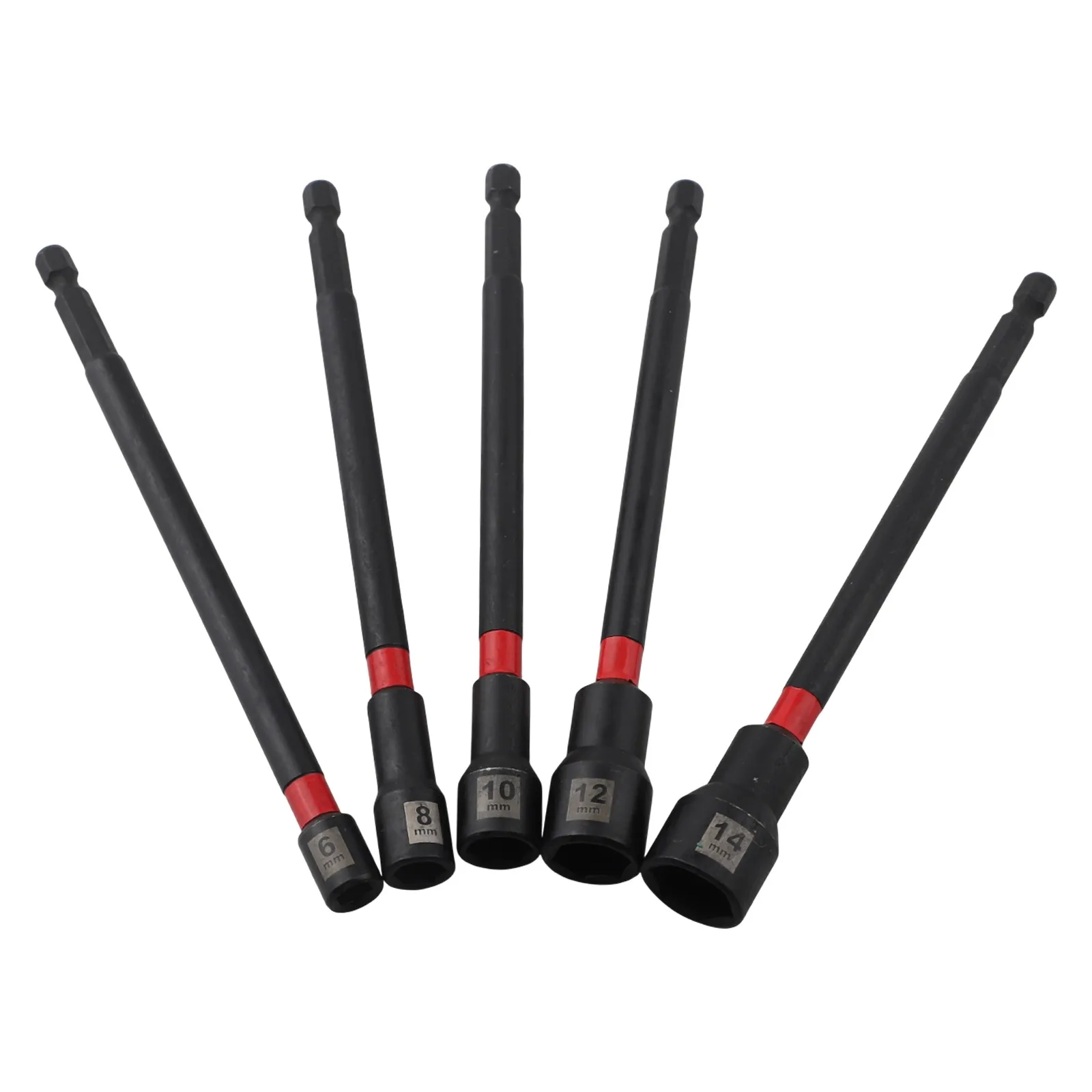 1/5PCS 6 Inch Magnetic Long Nut Driver For Impact Drill Hex Socket Adapter 8-14mm Extended Socket Wrench Power Tool – Detail 13