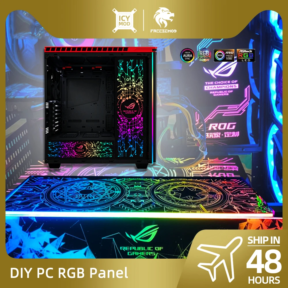 Chassis RGB Panel PC Case Shroud Customize ARGB DIY VGA Backplate Cabinet Cover Colorful AURA SYNC MOD Plate Computer Cases  5V