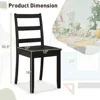 Set of 2 Wooden Armless Kitchen Chairs , Non-Slip Foot Pads, Farmhouse Style High Ladder Back Wooden Dining Room Chairs 3
