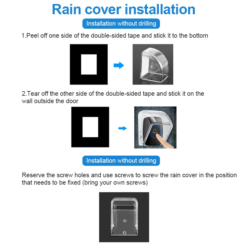 Wireless Doorbell Cover Outdoor Waterproof Call Cover Transparent Door Bell thumbnail 5