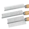 Cat Comb Stainless Steel Cat Brush Dog Hair Brush Wood Handle Pet Hair Remover Cats Comb Pet Grooming Cleaning Tools Accessories 6
