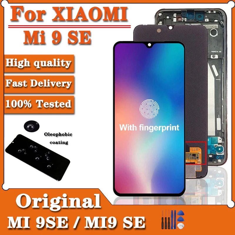 

100%Original Display For 5.97" Xiaomi MI9 SE Mi9 SE LCD Display Screen With Frame+Touch Screen Digitizer For MI 9SE Display Best
