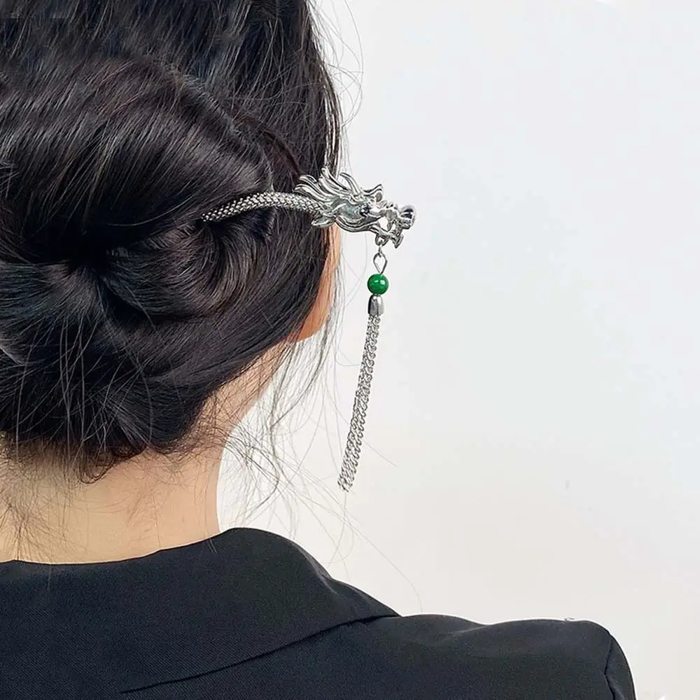 Wave Shape Dragon Hair Stick Headwear Korean Style Chinese Style Hair Clip Hair Fork Ponytail Clip Hanfu Tassel Hairpin Daily