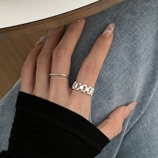 

Женское регулируемое кольцо в стиле хип-хоп, серебро 925 пробы