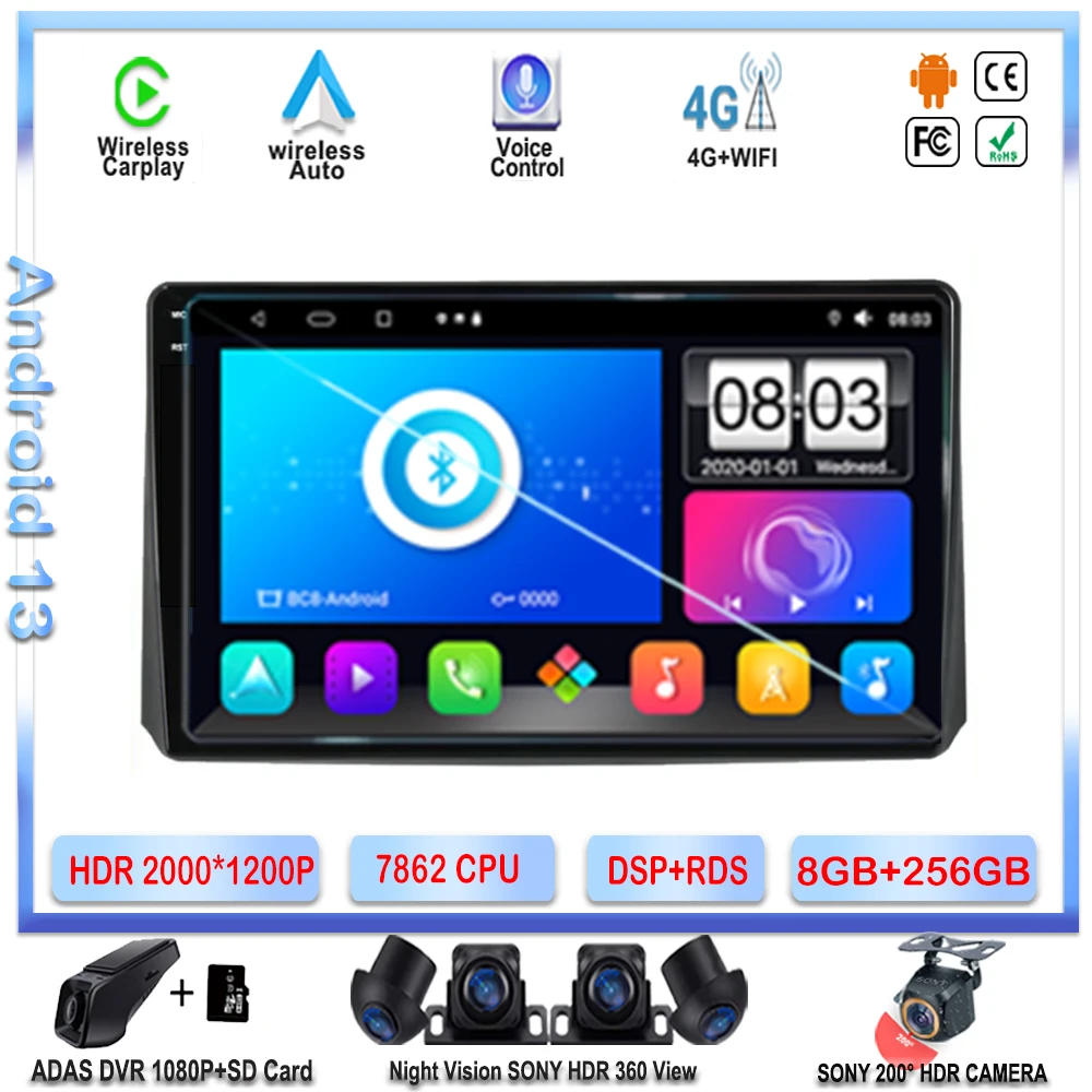 

7862 CPU Android For UAZ Patriot 3 2016-2021 Stereo Head Unit QLED Screen DashCam Multimedia Player GPS Navigation Auto Radio BT