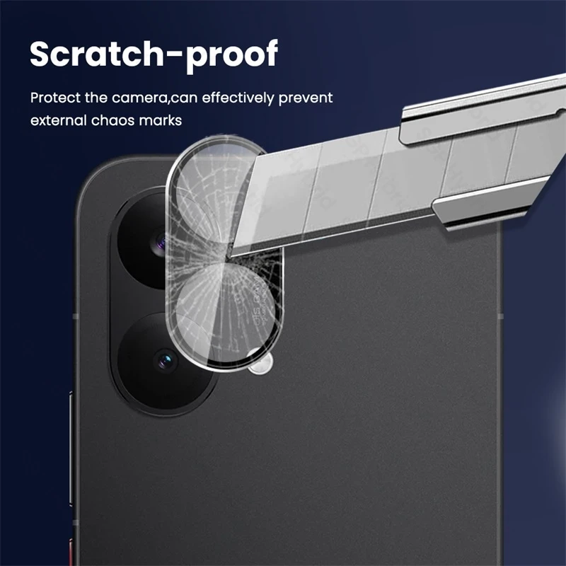 2-Pack Black 3D Camera Protective Glass with 9H Curved Lens Film