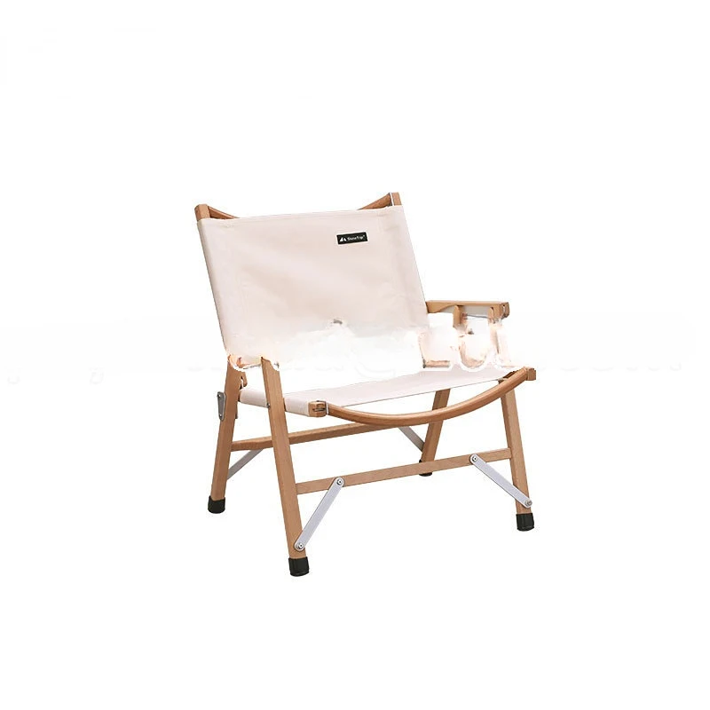 

Outdoor Campground Solid Wood Kmite Chair Camping Folding Chair Outdoor Folding Stool Luxury Chair