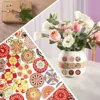 50/100 Round Assorted Floral Printed Wooden Decorative Buttons 2-Hole Floral Process Painted Wooden Cufflinks DIY Sewing Process 6