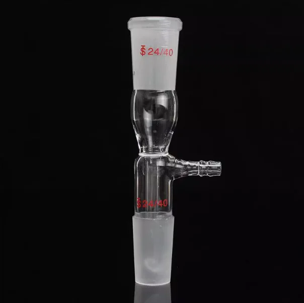 1PC 24/40 Glass Straight Tube Vacuum Take-off Adapter Gas Inlet Adapter Lab Glassware Lab Supplies
