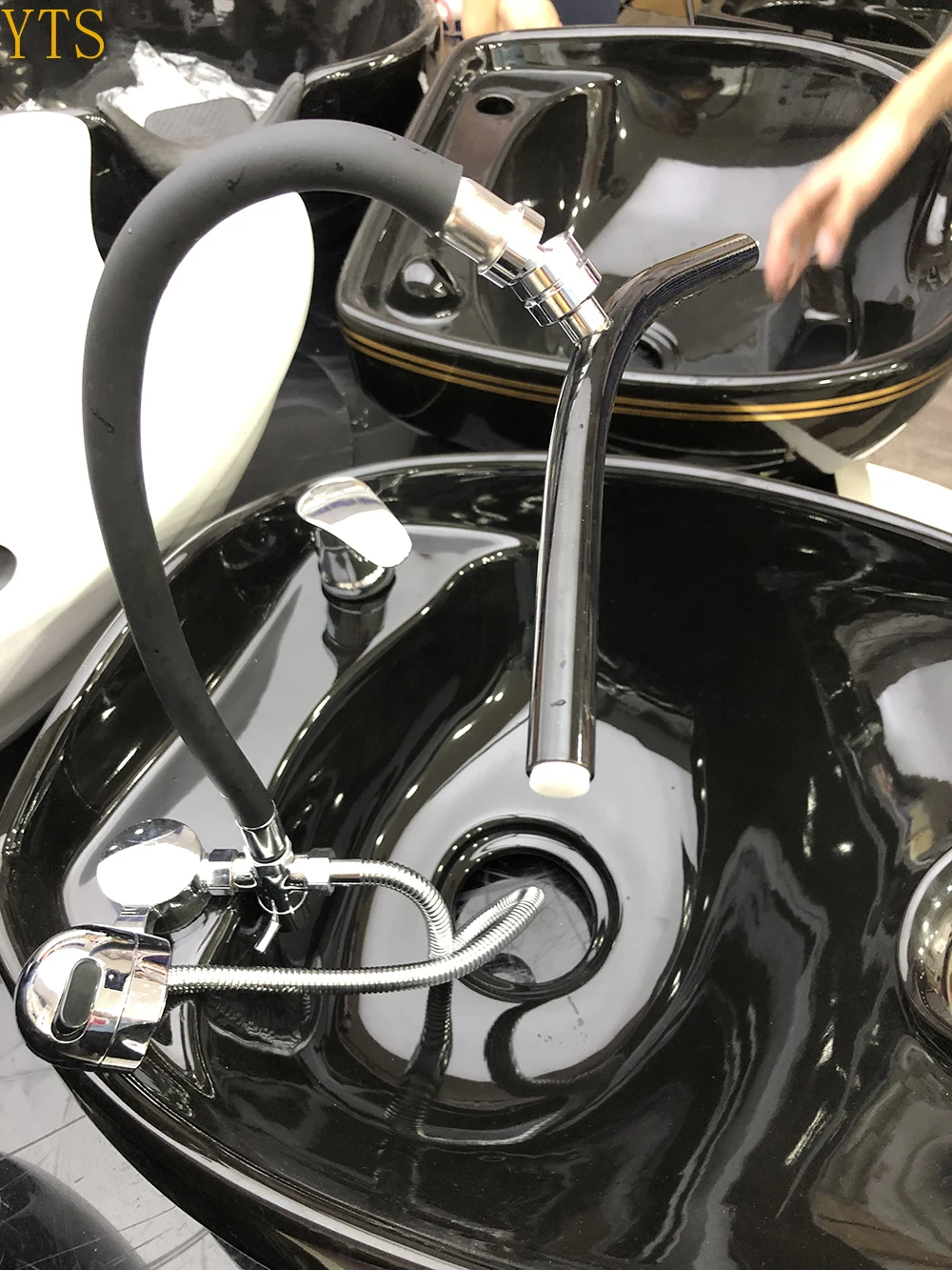 Shampoo Bowl Waterfall Head Therapy Hair Salon Shower Head Beauty Equipment, Shampoo Basin Equipment Barber Shop