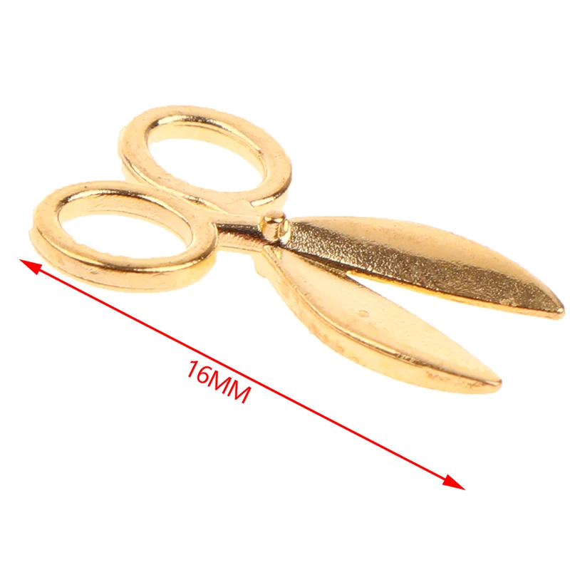 2Pcs 1:12 Dollhouse Miniature Metal Scissors Model Silver/Gold Doll House Mini Sewing Tools Scenes Decor Furniture Toy