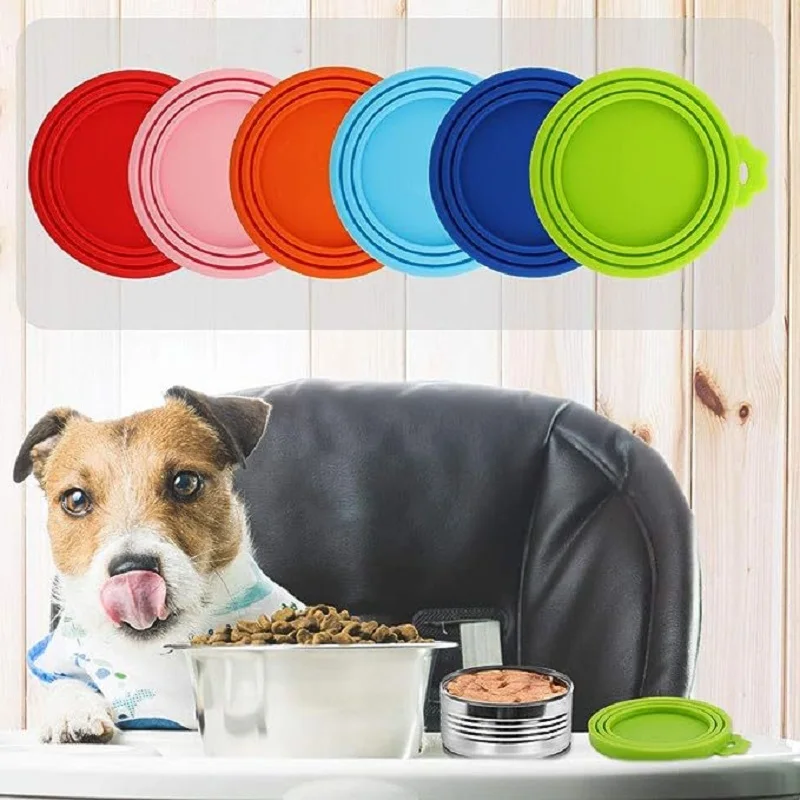 Silicone Canned Lid Sealed Feeders Food Can Lid For Puppy Dog Cat Storage Top Cap Reusable Cover Health Pet Daily Supplies food cover fresh keeping cover preservation cover