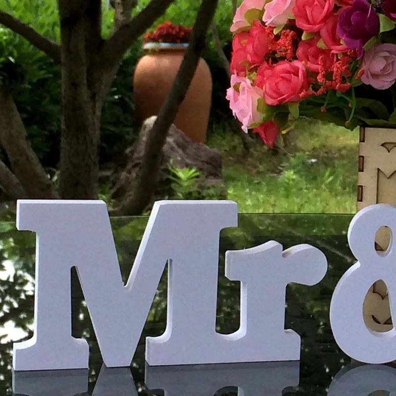 3pcs Wedding Decoration White Letters Mr & Mrs Decor Props Just Married Wedding Sign Party DIY Decoration Wedding Favors