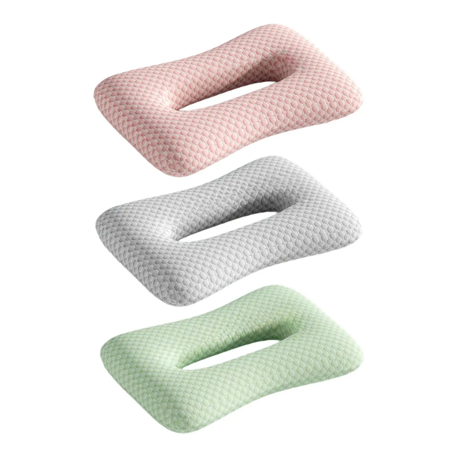 Ear Piercing Pillow with Removable Cover Ergonomic for Office Travel Bedroom 3
