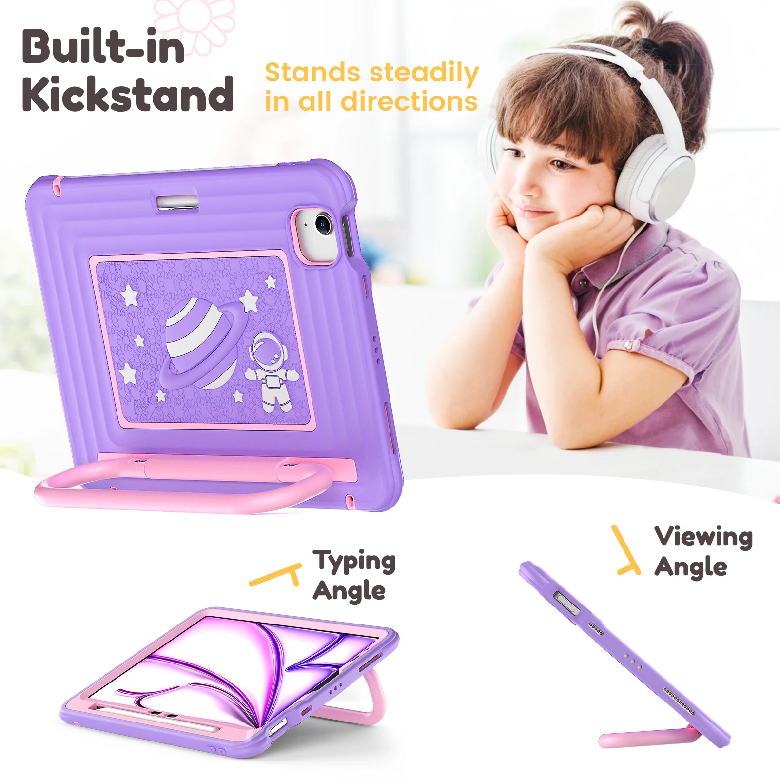Children's Shockproof Tablet Case - Multi-Purpose Design with Handle Stand and Pencil Holder