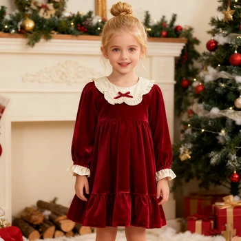 Baby Girl Red Bow Dress 1