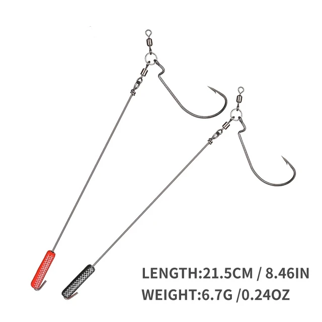 5pcs New Fishing Hook Punch Shot Rig Kit Metal Jig Crank Hook
