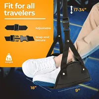 Portable Adjustable Footrest Hammock For Airplane Travel Long Flight Bus Train Office Travel Accessories For Leg Rest Foot Sling 2