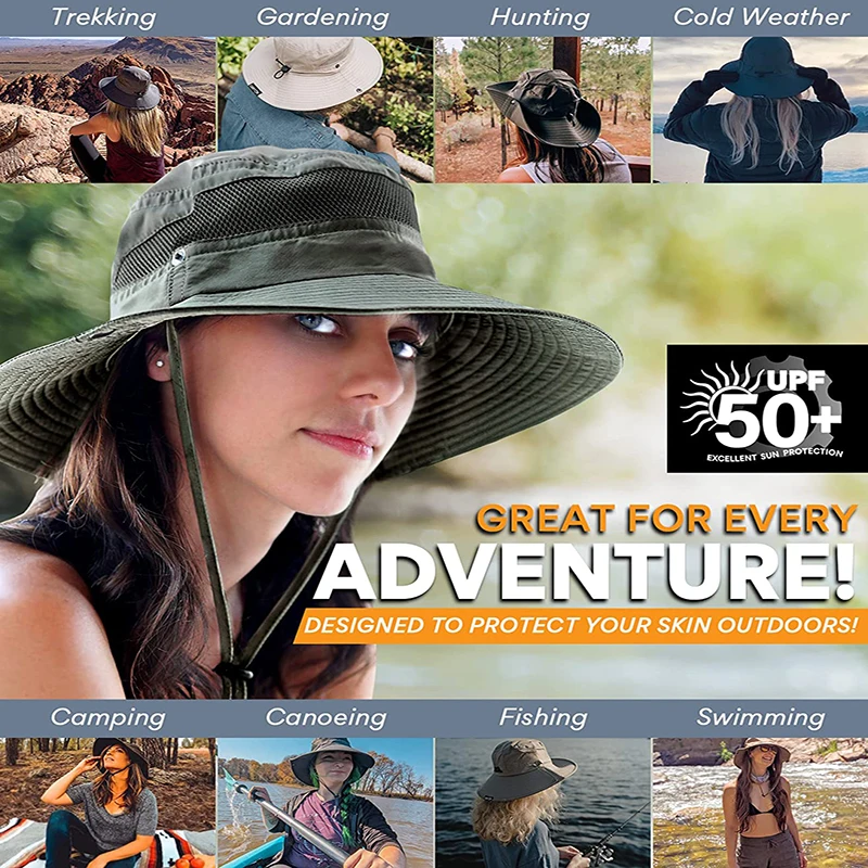 Waterproof Bucket Hat Summer Men Women Hat Outdoor UV Protection Wide Brim  Panama Safari Hunting Hiking Fishing Sun Hat - AliExpress
