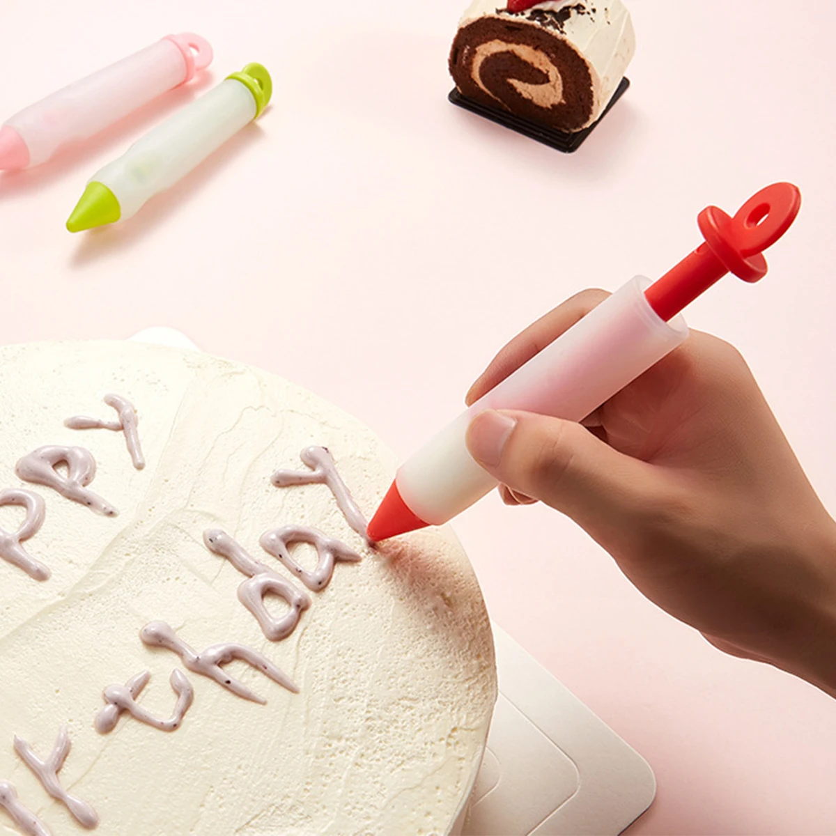 1PC Silicone piping pen cream cake DIY writing pen baking tool decoration for Western food plate jam pen