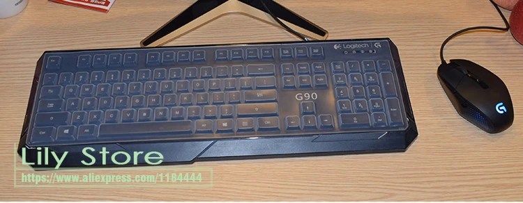 로지텍 G90IC G90 IC 실리콘 기계식 무선 키보드 커버, 보호대 데스크탑 사무실 게임용 104 키 더스트 커버