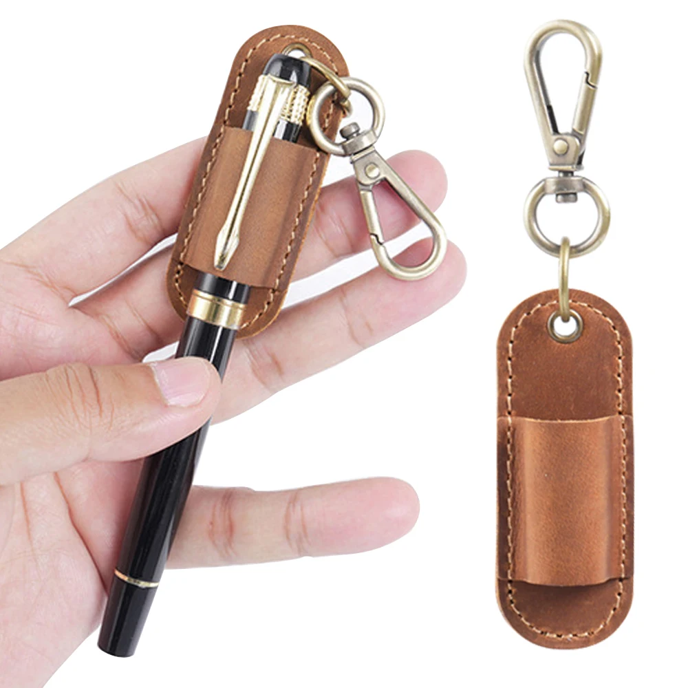 Compact Travel-Friendly Pen Holder with Keychain Attachment and Mini Pencil Case