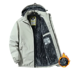New Men Winter Fleece Warm Detachable Hood Parkas For Men Autumn Casual Windproof Coldproof Outdoors Parkas Male Plus Size 5XL