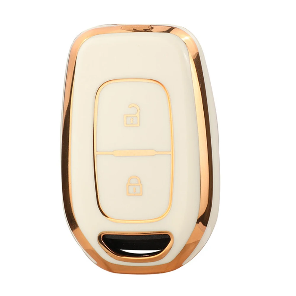 ontto Custodia Protettiva per Chiave Auto, Adatta per Renault Kwid Traffic, Simbolo Dacia Sandero Logan Duster 2016-2018, Telecomando Accessorio Portachiavi in TPU, Colore Bianco