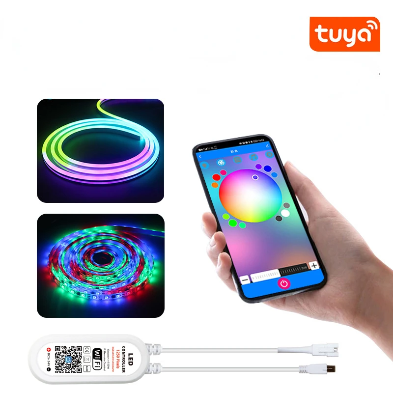 RGBIC LED Controller WS2811 WS2812B Tuya Wifi Music Bluetooth Remote Control 200/1250Pixels Smart Life for Alexa Google DC5V-24V