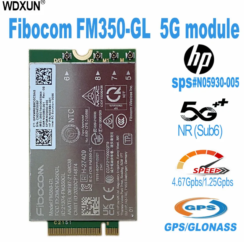 Fibocom Intel 5g Solução Moudle m2 Suporta 5g nr para Hpspectre X360 7940hs 830 g8 845g8 14 Fm350 Conversível