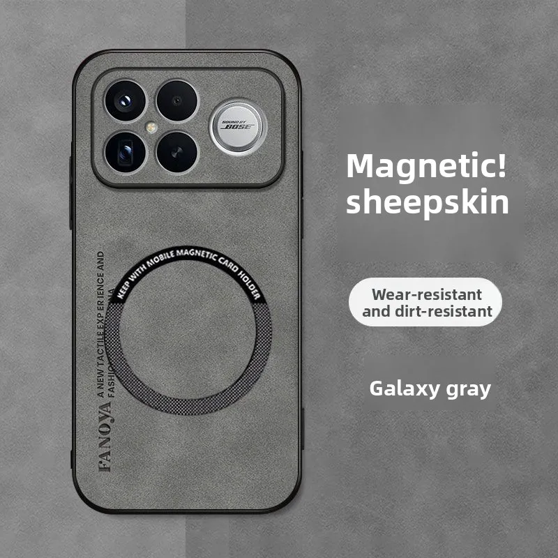 Premium Sheepskin Magnetic Case - Shockproof & Full Camera Protection