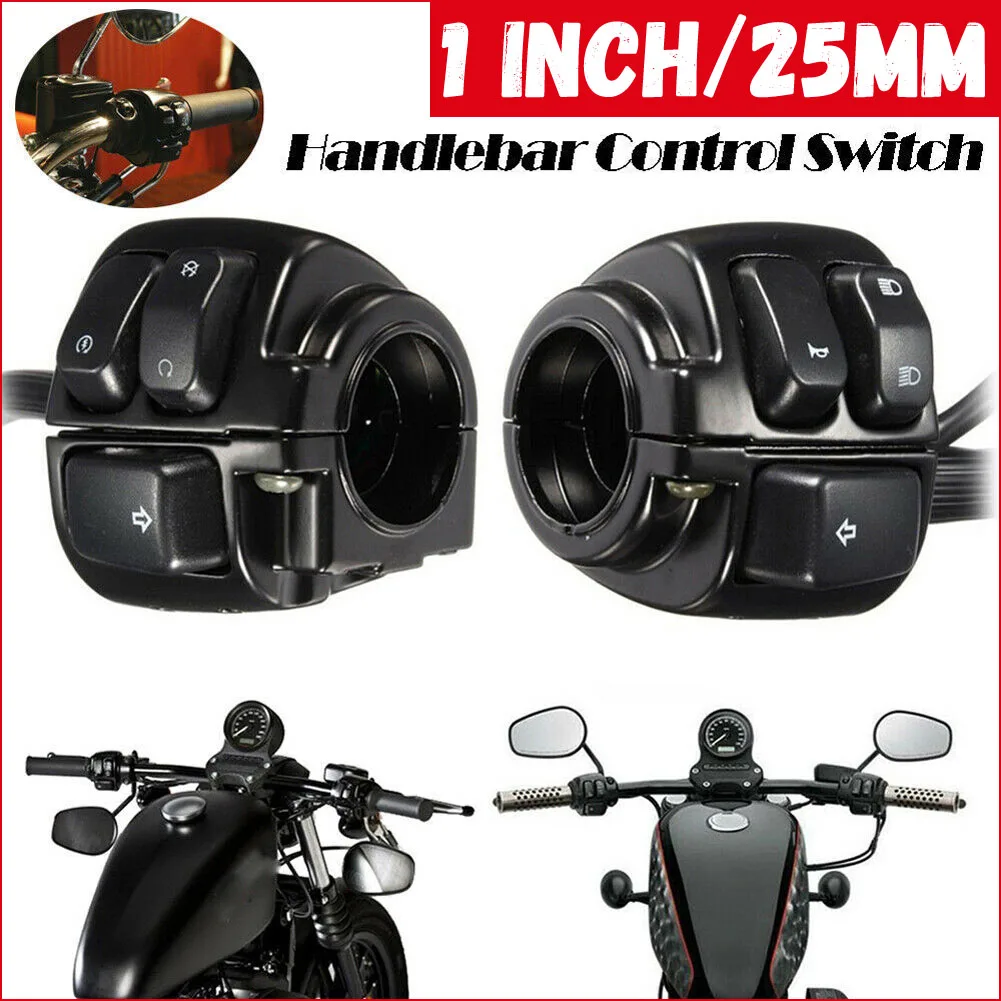 1" 25mm Aluminum Motorcycle Handlebar Control Switches Kill Start Turn Signal Switch Button With