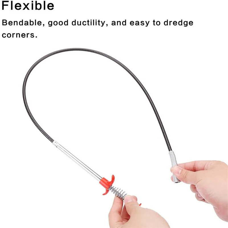 60cm Spring Pipe Dredging Tool Flexible Grabber Pickup Snake Cable