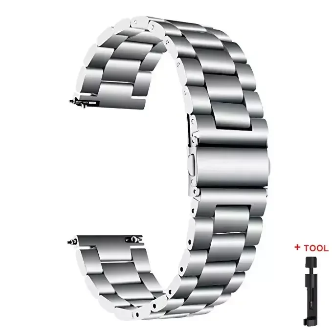 Stainless Steel Replacement Watch Band - 22mm Metal Strap Bracelet Accessories