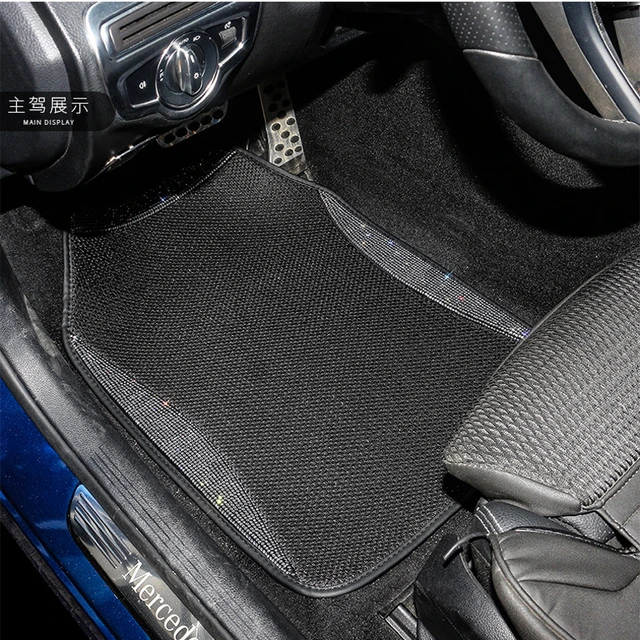 Bling Rhinestone Car Floor Mats Ice Silk Mesh Fabric Universal Diamond Auto  Foot Pads Anti Slip Car Carpets Interior Accessories - Floor Mats -  AliExpress