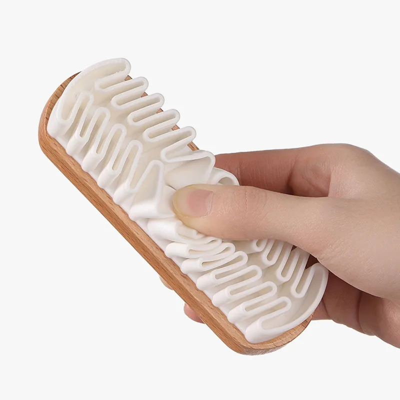 Suede Cleaning Brush Raw Rubber Head and Beech Wood Handle Shoes Cleaning Kit Leather Series Car Interior Cleaning Tool 5
