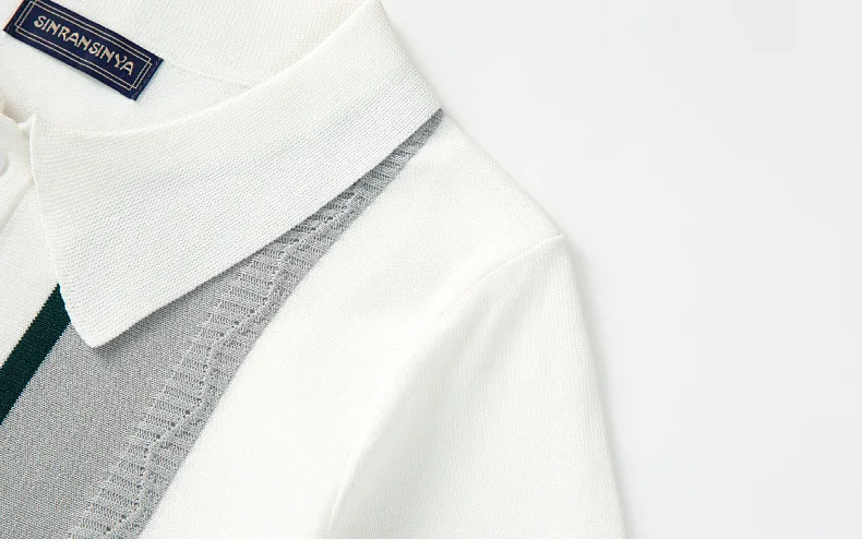 Men's Summer Business Knit Short Sleeve Polo Shirts Streetwear Button-down Breathable Striped Fashion Light Luxury Retro Shirts 17 S278480a288e74c2fa010707ce124d698c