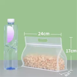 Eco-Friendly Reusable Leakproof Food Storage Bag - BPA-Free PEVA Organizer (S 24x17cm)