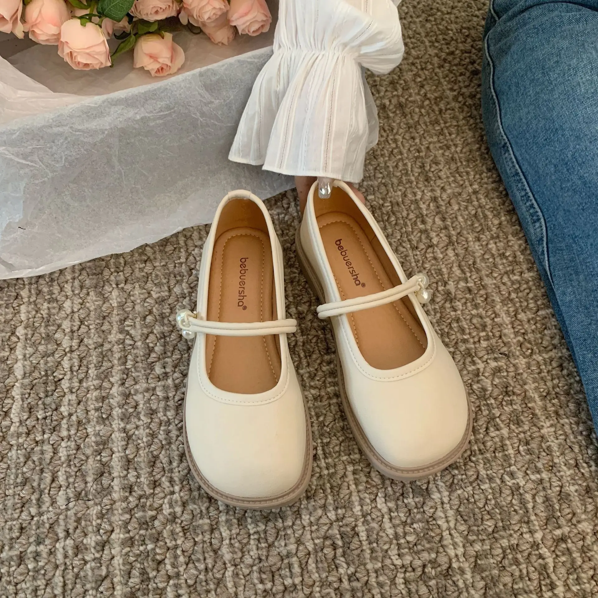 

Женские туфли-оксфорды на плоской подошве, белые кроссовки с закрытым носком и круглым носком, классические туфли из искусственной кожи в стиле ретро, на резиновой подошве, Туфли Мэри Джейн