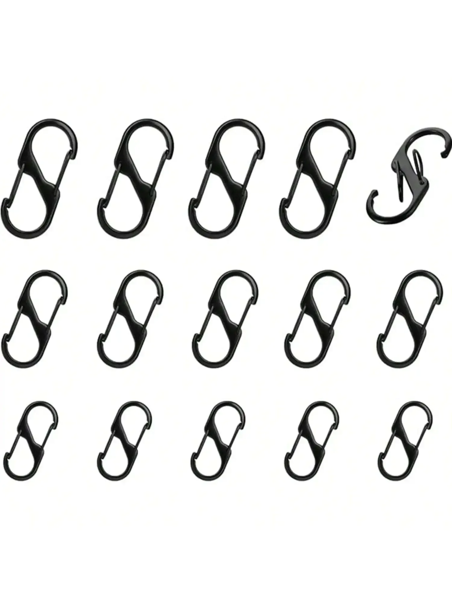 Zipper clip anti-theft device,backpack zipper lock, dual spring S-hook loop zipper clip anti-theft device (black)