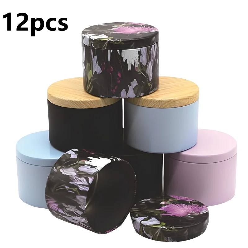 12pcs 4oz Round Candle Jar with Lid DIY Aromatherapy Candle Jars