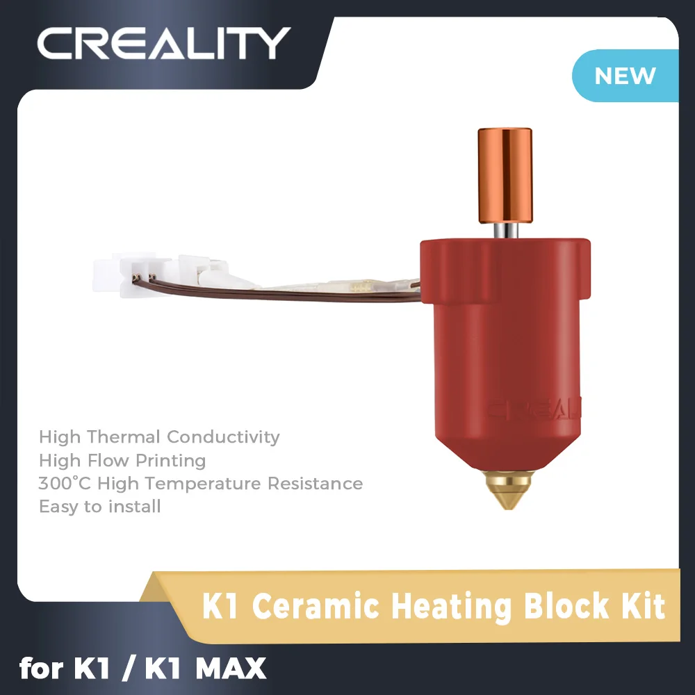 Creality K1 Ceramic Heating Block Kit Materiale Premium 300 °C High Tem/Flow Printing Alimentazione Uniforme Per Stampante 3D K1/K1Max