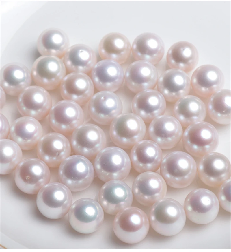 Factory Wholesale Cultured Natural Freshwater Round Pearl 2A 3A Quality White NO/Half/Full Drilled Pearls for Jewelry Making DIY