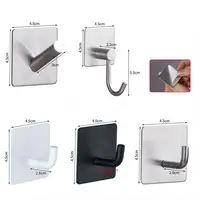 Stainless Steel Self Adhesive Wall Coat Rack Key Holder Rack Towel Hooks Clothes Rack Hanging Hooks Bathroom Accessories 5