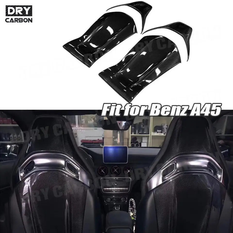 カーボンファイバー カスタム リアシートカバー メルセデスベンツ クラスA W176 W117 X156 2013 2014 2015 2016 2017