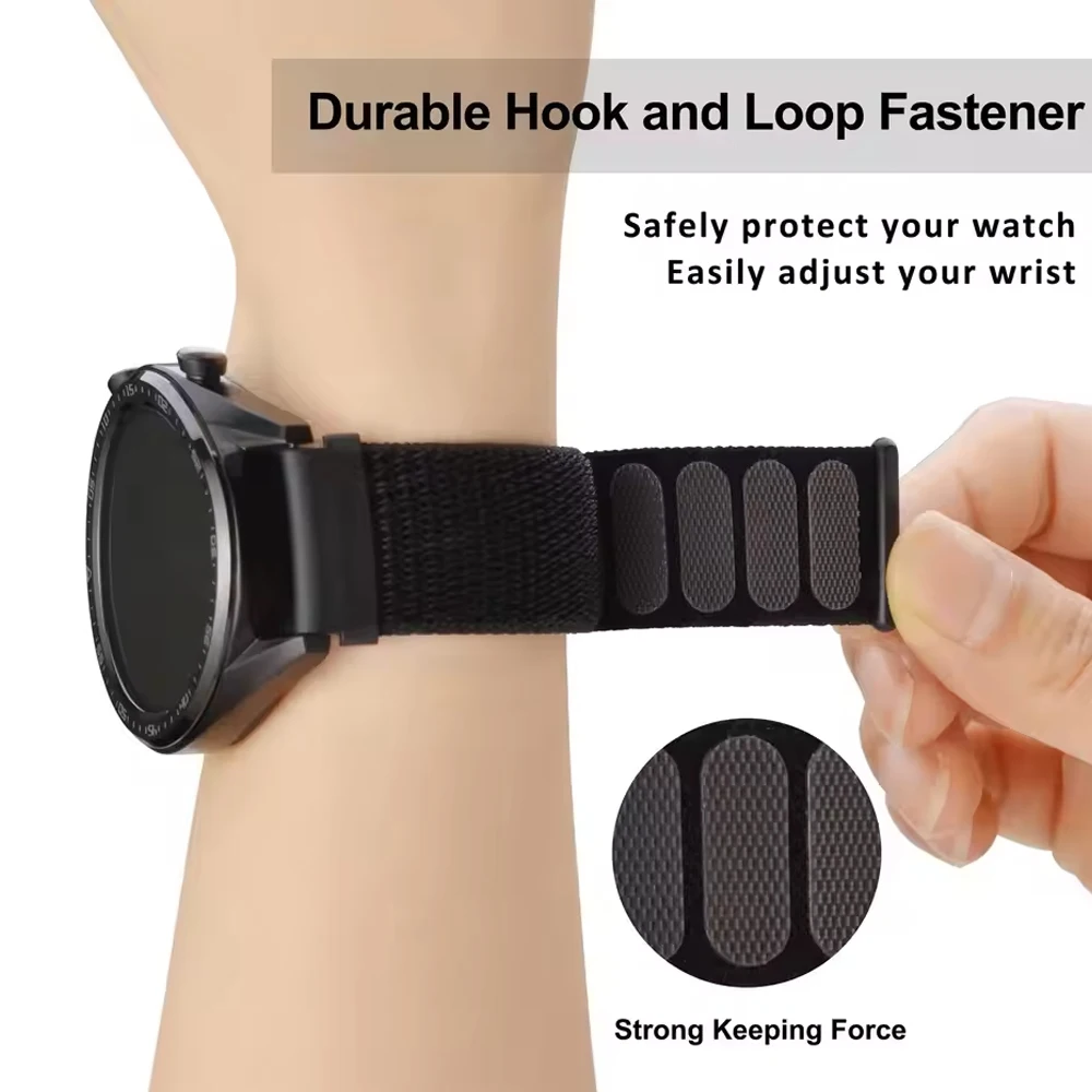 Versatile Nylon Loop Strap, 20mm/22mm - Universal Fit Watch Band Accessory