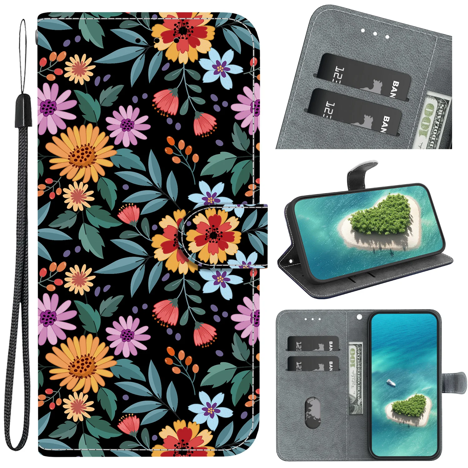 Leather Phone Case with Card Slot Wallet Cover