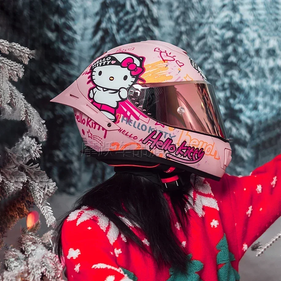 Sanrio Genuine Hello Kitty Motorcycle Helmet Full Face Racing